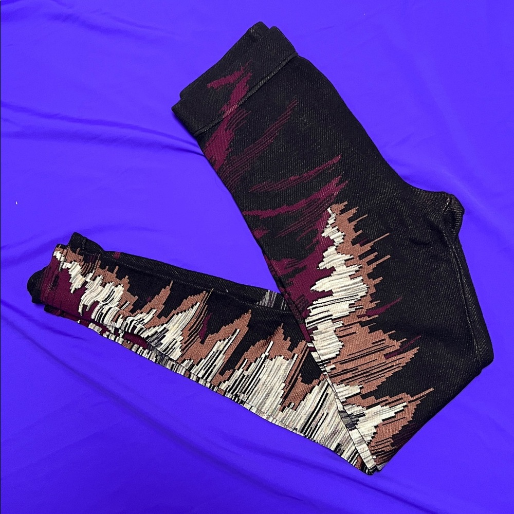 High Waist Knit Leggings Autumn Abstract XS Warmups